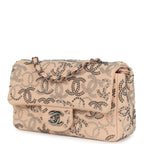Chanel Mini CC Studded Rectangular Flap Bag Light Pink Canvas Ruthenium Hardware
