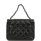Chanel Mini Classic Square Flap Bag Black Lambskin Ruthenium Hardware