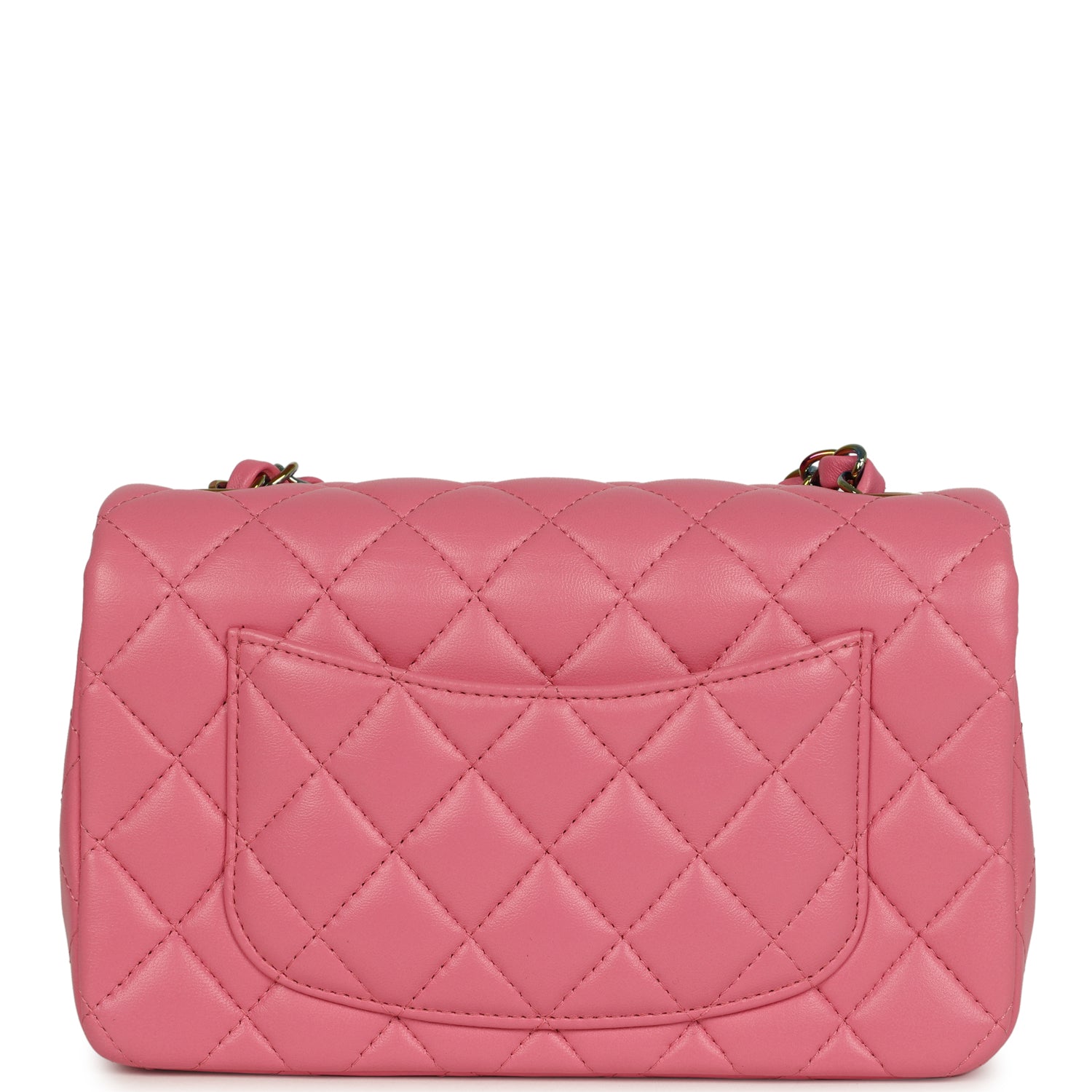 Chanel Mini Classic Rectangular Flap Bag Pink and Yellow Lambskin Iridescent Hardware