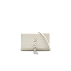 Saint Laurent /YSL Kate small chain wallet with tassel in crocodile-embossed shiny skin