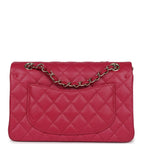 Chanel Small Classic Double Flap Dark Pink Caviar Light Gold Hardware