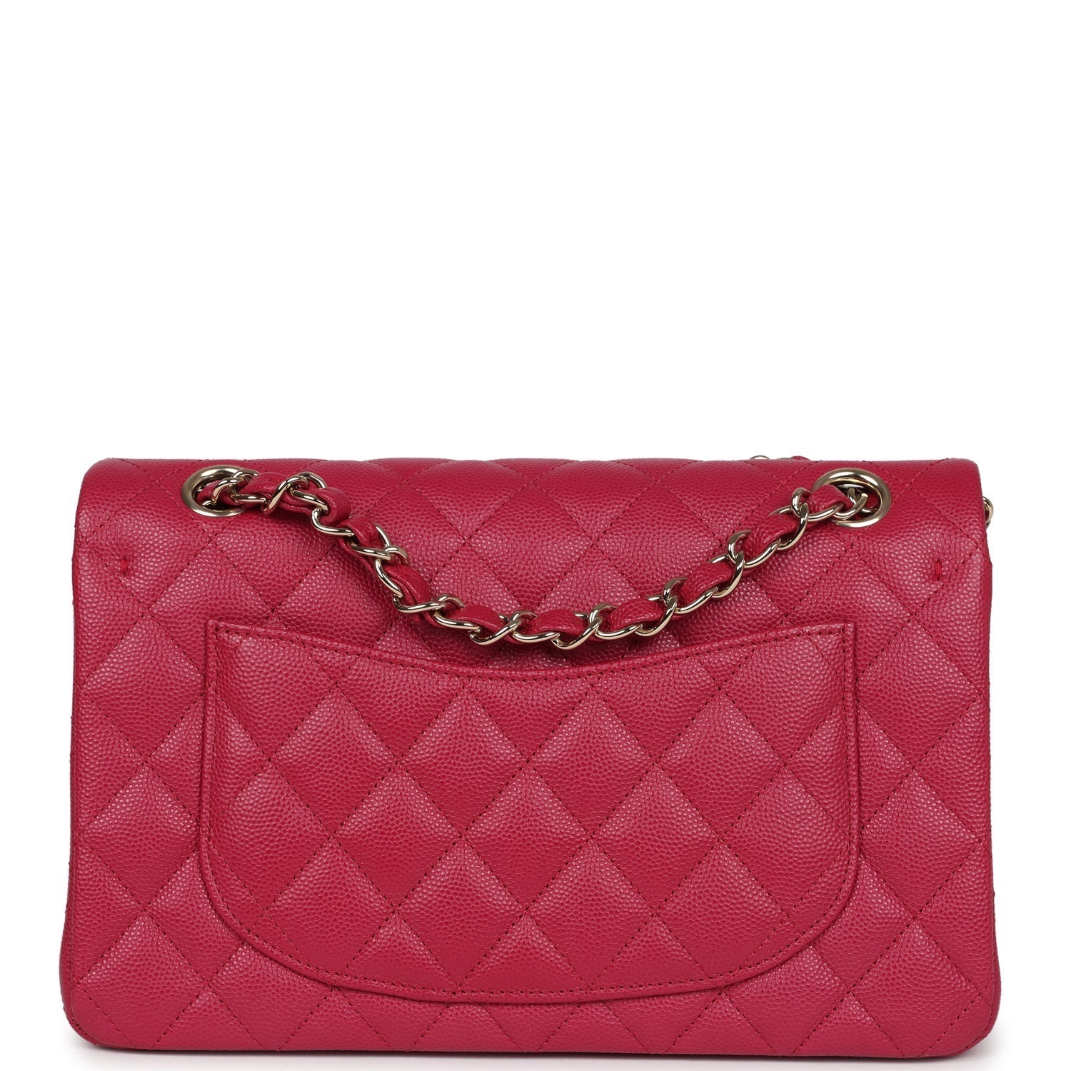 Chanel Small Classic Double Flap Dark Pink Caviar Light Gold Hardware