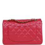 Chanel Small Classic Double Flap Fuchsia Caviar Light Gold Hardware