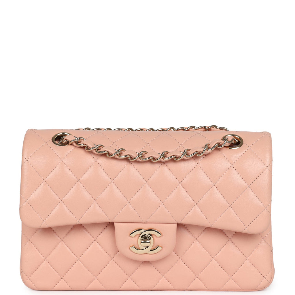 Chanel Small Classic Double Flap Light Pink Lambskin Gold Hardware