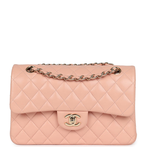 Chanel Small Classic Double Flap Light Pink Lambskin Gold Hardware
