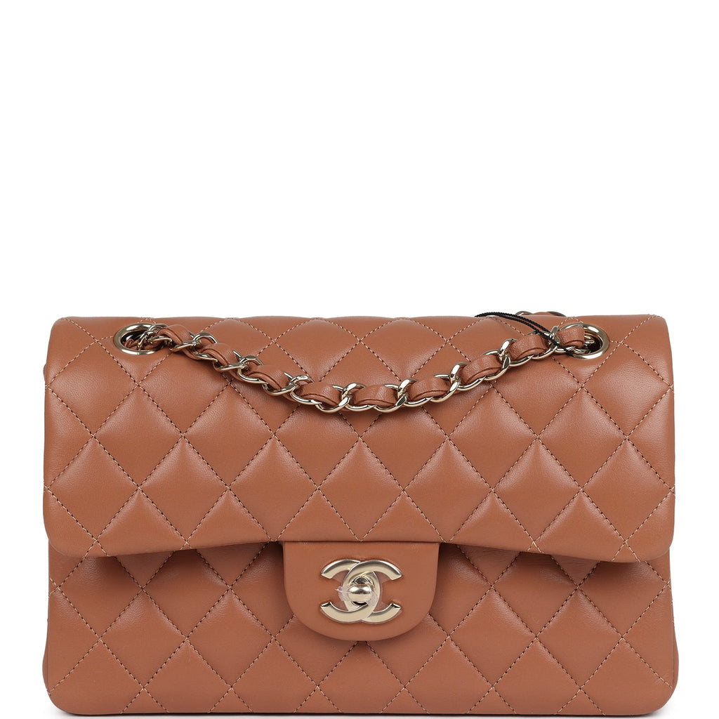 Chanel Small Classic Double Flap Bag Caramel Lambskin Light Gold Hardware