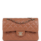 Chanel Small Classic Double Flap Bag Caramel Lambskin Light Gold Hardware