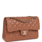 Chanel Small Classic Double Flap Bag Caramel Lambskin Light Gold Hardware