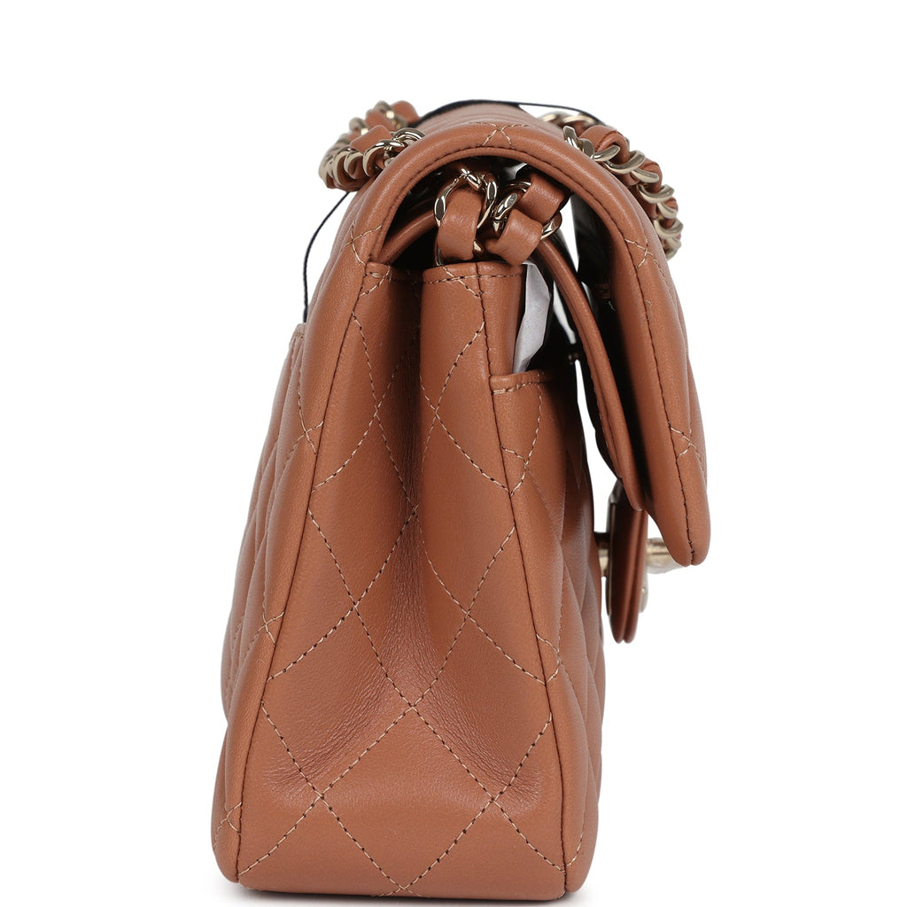 Chanel Small Classic Double Flap Bag Caramel Lambskin Light Gold Hardware