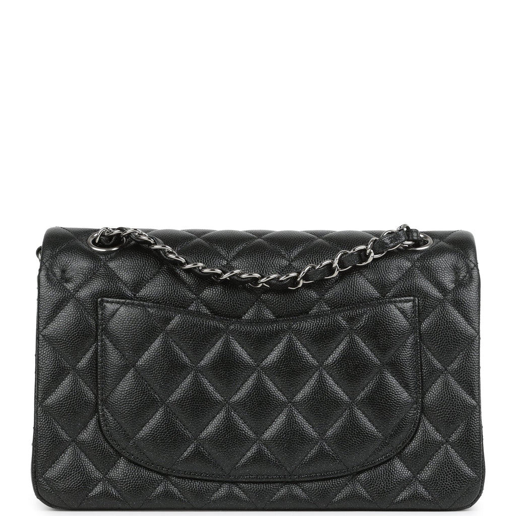 Chanel Small Classic Double Flap Bag Black Iridescent Caviar Ruthenium Hardware