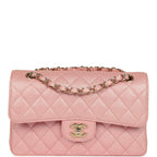 Chanel Small Classic Double Flap Bag Pink Iridescent Caviar Light Gold Hardware