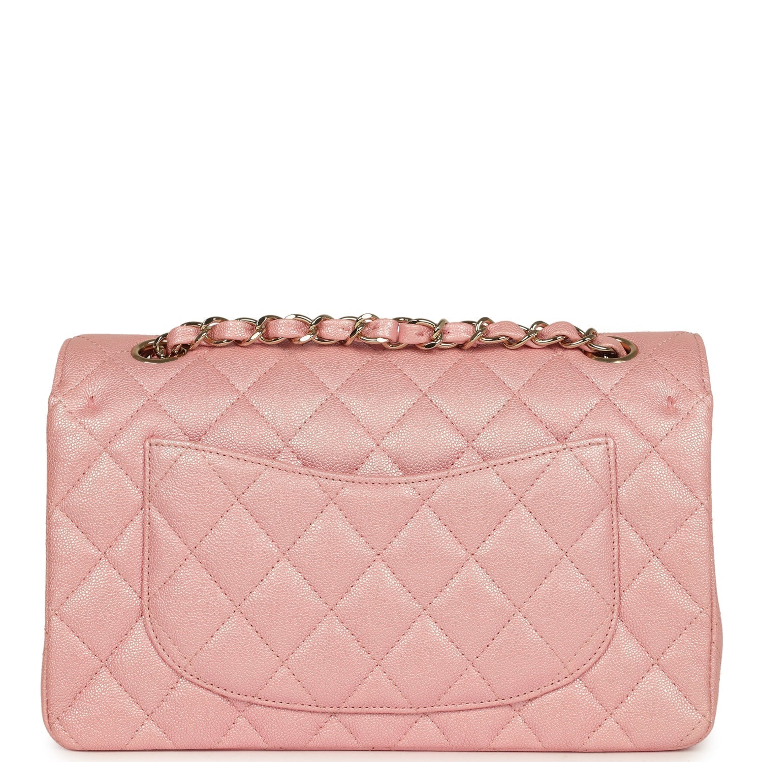 Chanel Small Classic Double Flap Bag Pink Iridescent Caviar Light Gold Hardware