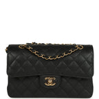 Chanel Small Classic Double Flap Bag Black Caviar Gold Hardware