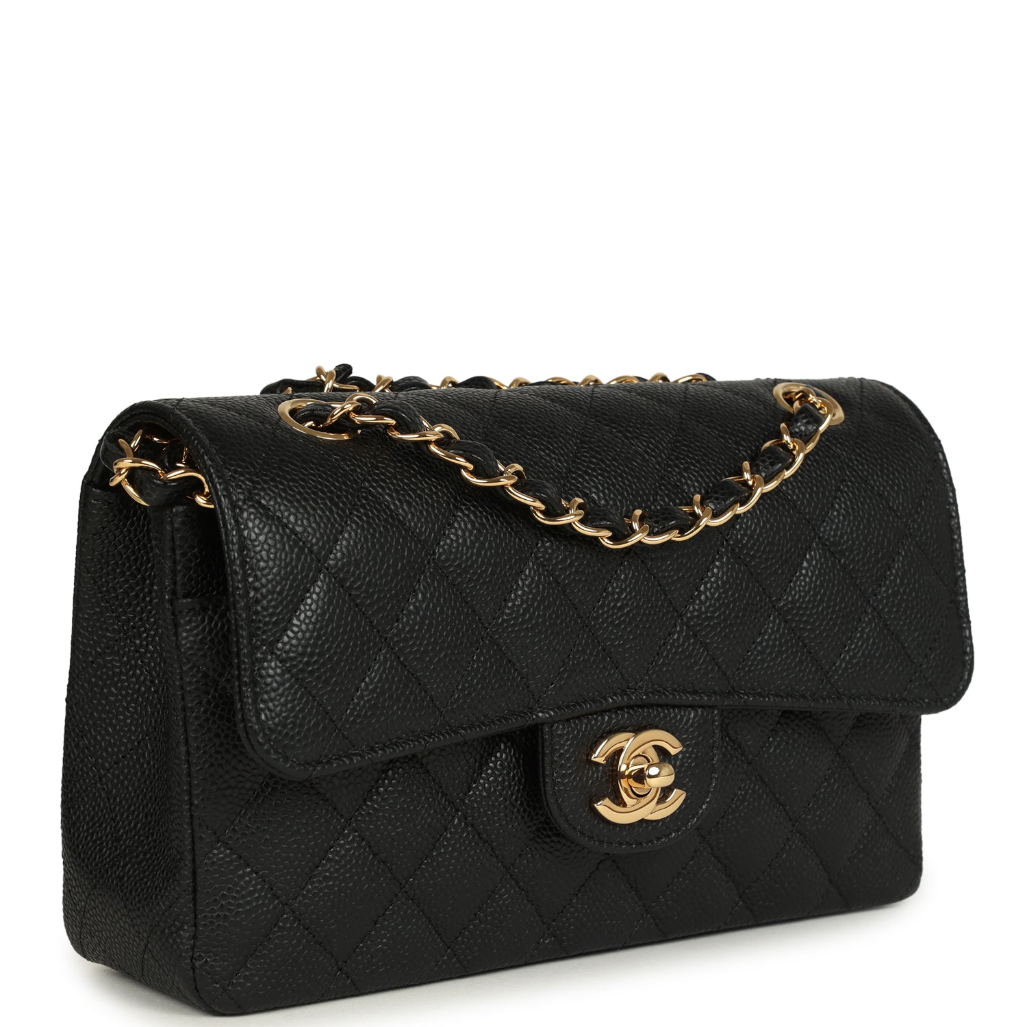 Chanel Small Classic Double Flap Bag Black Caviar Gold Hardware