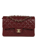 Chanel Small Classic Double Flap Bag Burgundy Shiny Caviar Light Gold Hardware