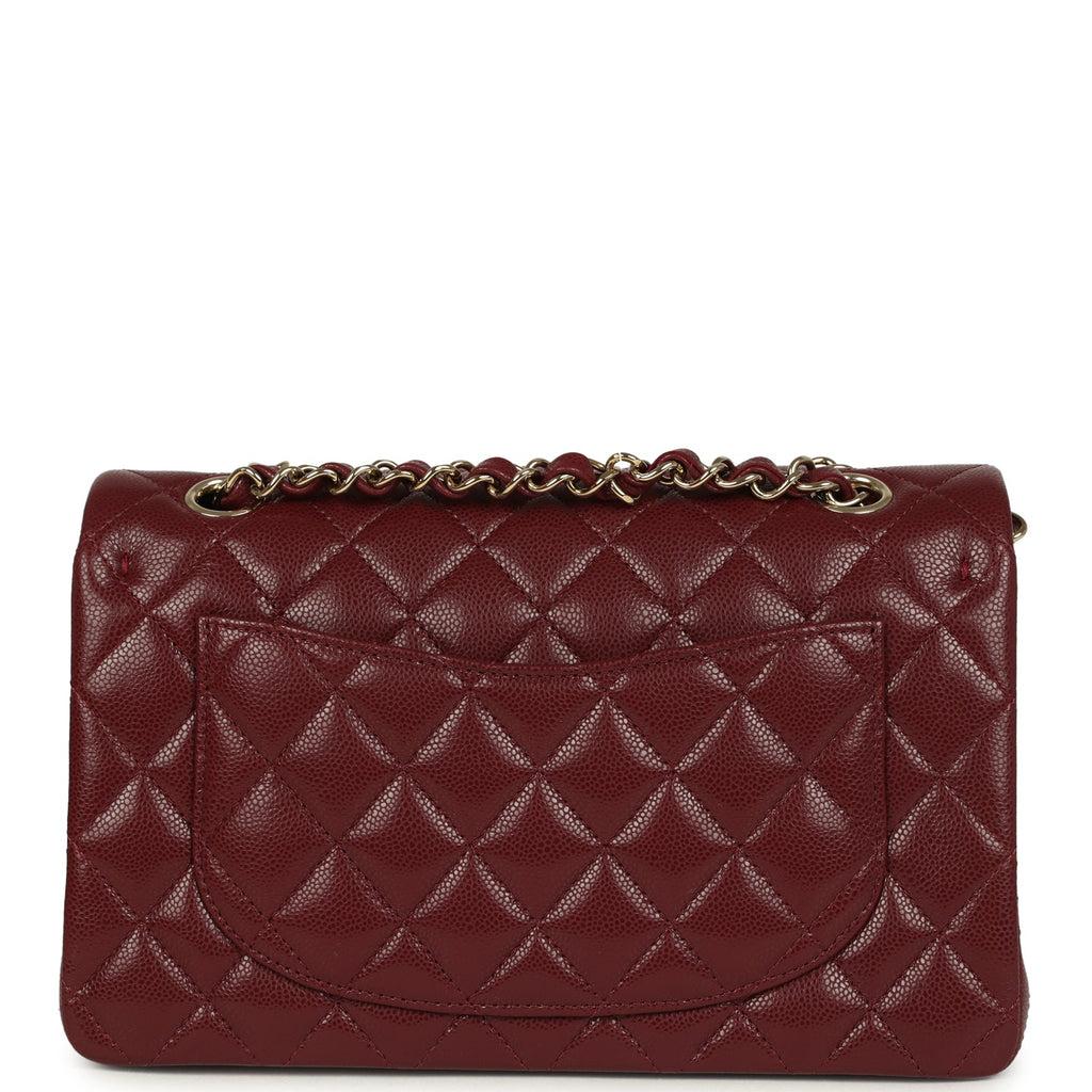 Chanel Small Classic Double Flap Bag Burgundy Shiny Caviar Light Gold Hardware