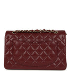 Chanel Small Classic Double Flap Bag Burgundy Shiny Caviar Light Gold Hardware