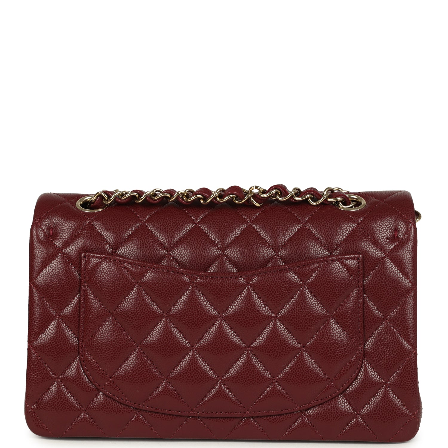 Chanel Small Classic Double Flap Bag Burgundy Shiny Caviar Light Gold Hardware