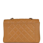 Vintage Chanel Medium Diana Flap Bag Dark Beige Caviar Silver Hardware
