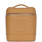 Vintage Chanel Vanity Dark Beige Caviar Gold Hardware