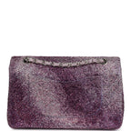 Custom Swarovski Crystal Vintage Chanel Medium Classic Double Flap Purple Lambskin Silver Hardware