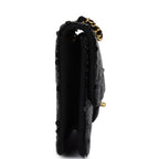 Vintage Chanel Small Flap Bag Black Sequin Gold Hardware