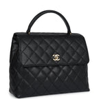 Vintage Chanel Kelly Flap Bag Black Caviar Gold Hardware