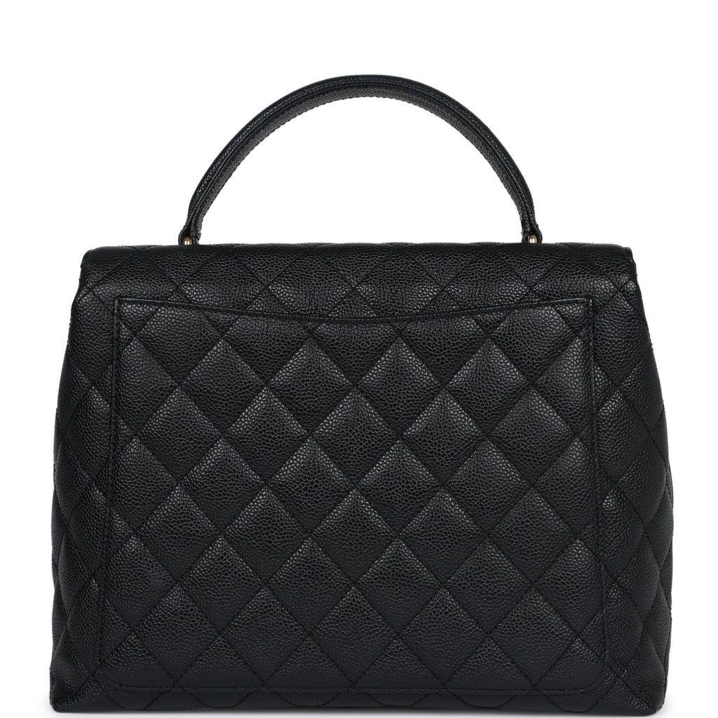 Vintage Chanel Kelly Flap Bag Black Caviar Gold Hardware