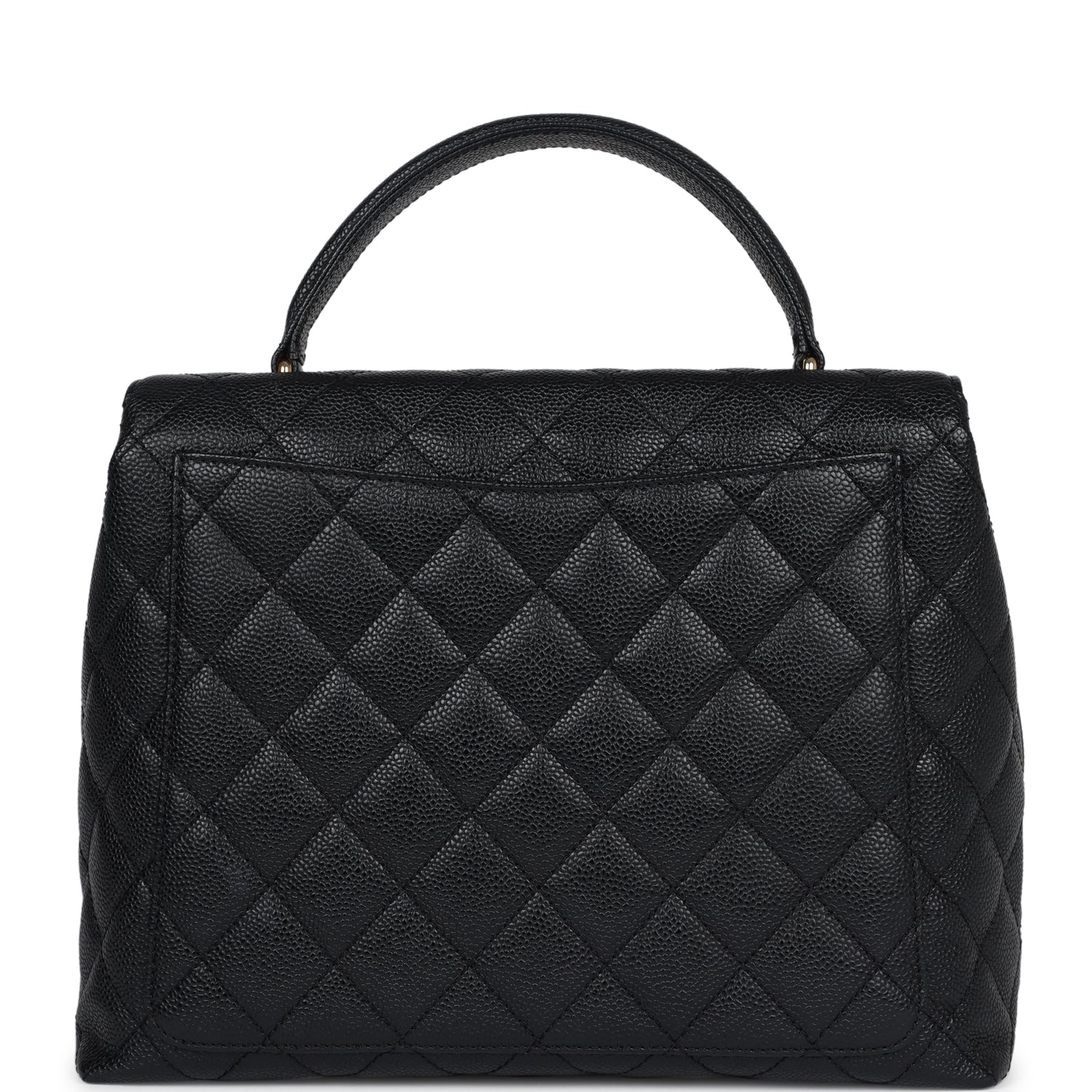 Vintage Chanel Kelly Flap Bag Black Caviar Gold Hardware