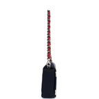 Vintage Chanel N0.5 Chain Shoulder Bag Navy, Silver, Red Canvas Silver Hardware