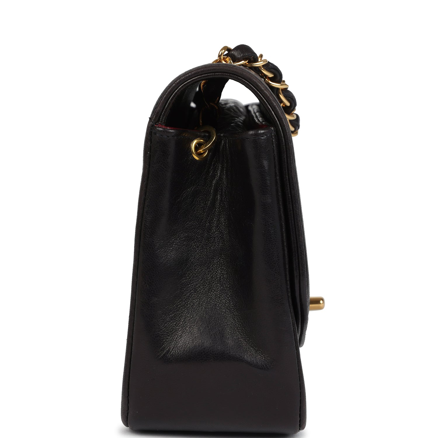 Vintage Chanel Small Diana Flap Bag Black Lambskin Gold Hardware