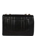 Vintage Chanel Jumbo Classic Mademoiselle Vertical Flap Black Lambskin Gold Hardware