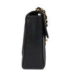 Vintage Chanel Jumbo Classic Mademoiselle Vertical Flap Black Caviar Gold Hardware