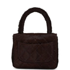 Vintage Chanel Micro Kelly Child Dark Brown Pony Hair Gold Hardware