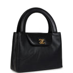 Vintage Chanel Large Kelly Black Caviar Gold Hardware