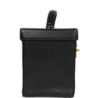Vintage Chanel Large Box Vanity Bag Black Caviar Gold Hardware