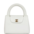 Vintage Chanel Small Kelly White Caviar Gold Hardware
