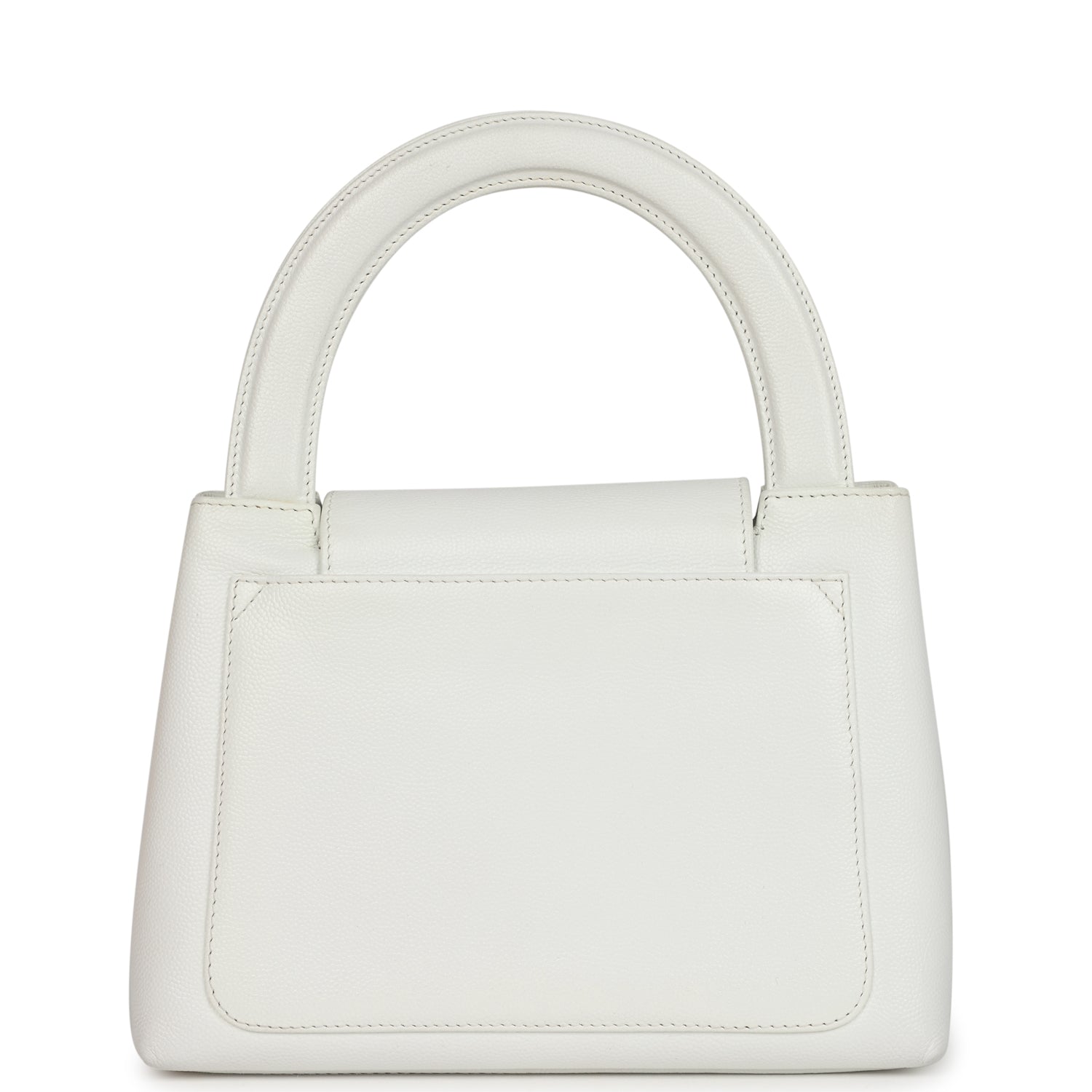 Vintage Chanel Small Kelly White Caviar Gold Hardware