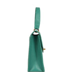 Vintage Chanel Top Handle Envelope Flap Bag Turquoise Caviar Gold Hardware