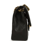 Vintage Chanel Small Classic Double Flap Black Lambskin Gold Hardware