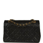 Vintage Chanel Small Classic Double Flap Black Lambskin Gold Hardware