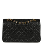 Vintage Chanel Medium Classic Double Flap Bag Black Lambskin Gold Hardware