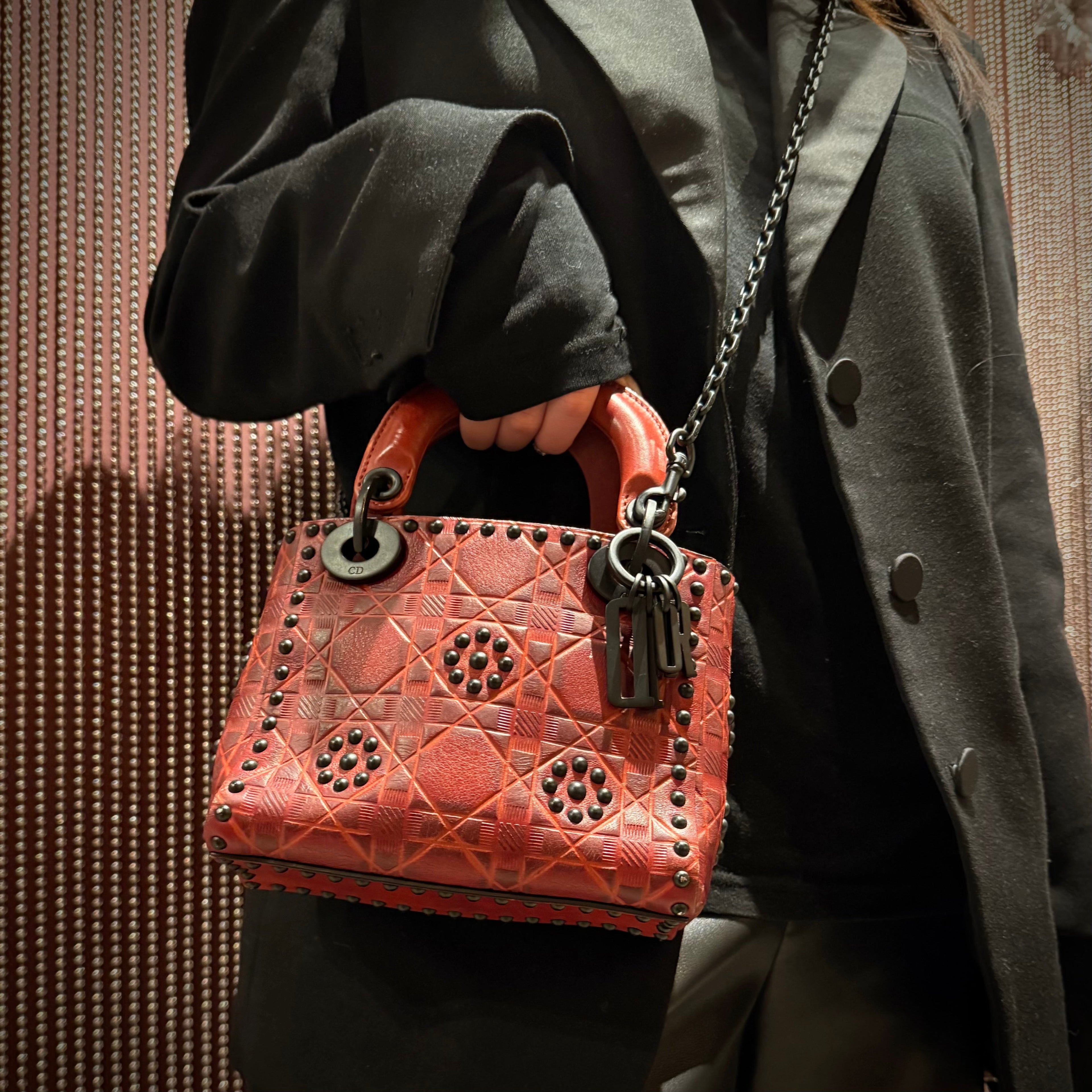 Christian Dior Cruise Collection Mini Studded Flower Ladydior Bag