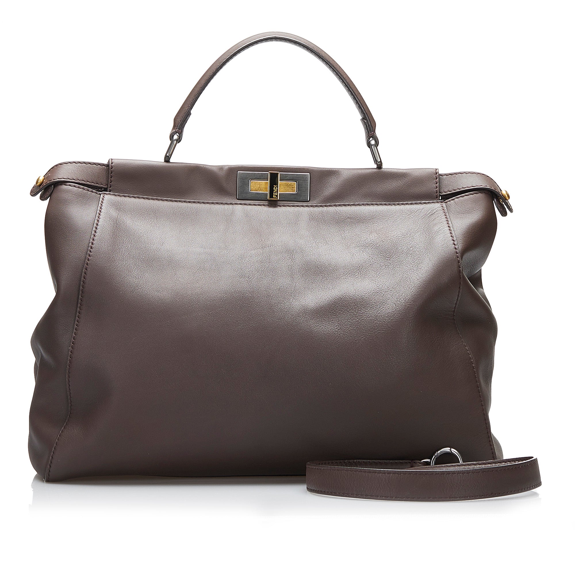 Fendi Peekaboo Large Brown Leather