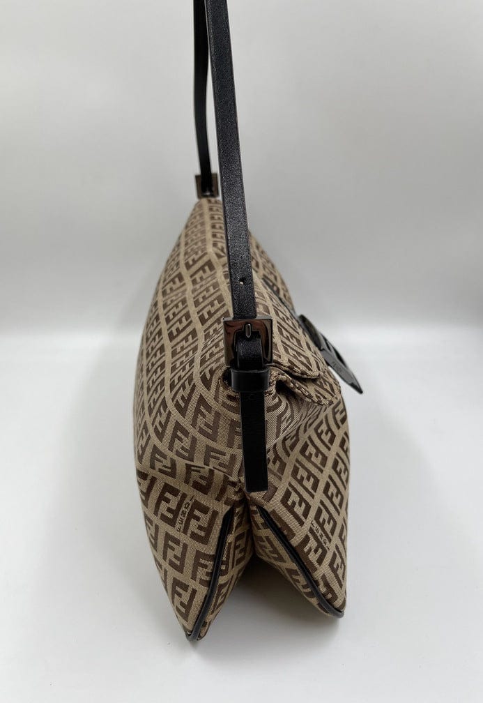 Vintage Fendi Mini Mamma Baguette in Brown Zucchino Canvas