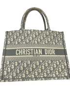 DIOR - Grey Ecru Oblique Canvas Medium Book Tote