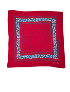 Christian Dior - Red & Blue Floral Print Scarf