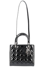 CHRISTIAN DIOR Lady Dior Medium Patent Black