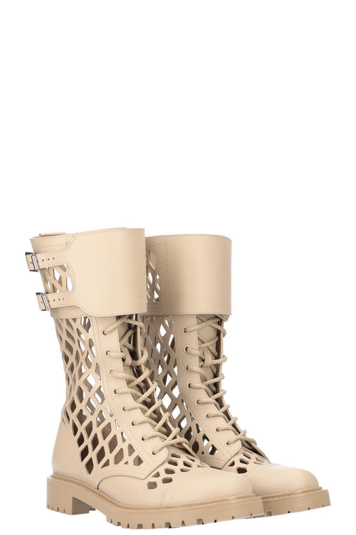 CHRISTIAN DIOR D-Trap Combat Boots Beige