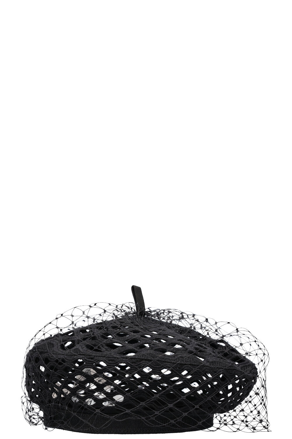 CHRISTIAN DIOR Arty Veil Beret Hat Black